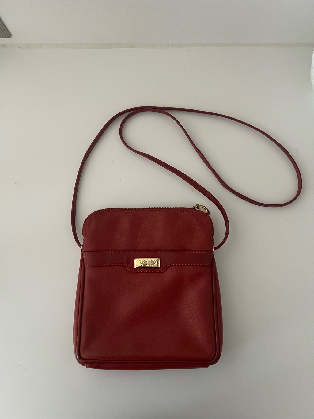 Osprey London Red Crossbody Leather-Style Shoulder Bag